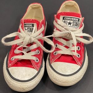 Kids red converse sneakers GUC size 11